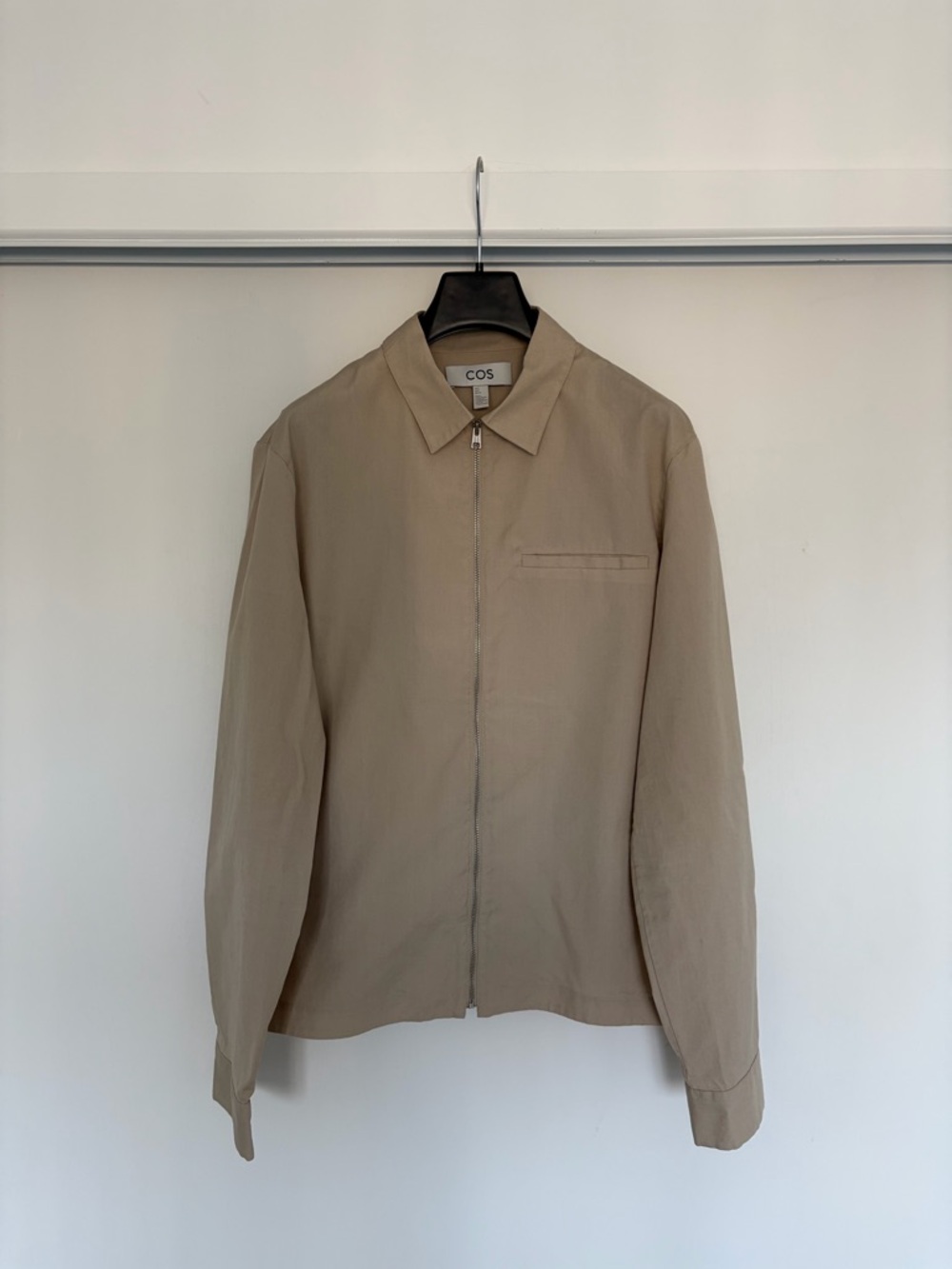 COS Men's Sand Beige Zip Shirt Shirt Jacket